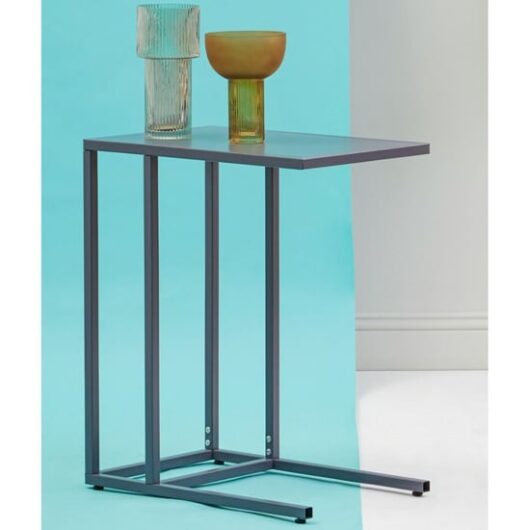 Acre C Shaped Metal Side Table In Grey