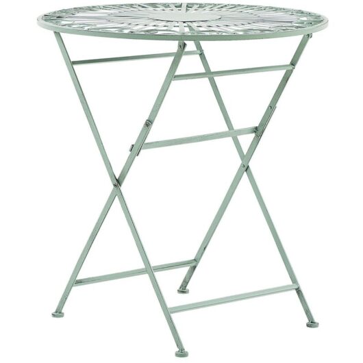 Beliani - Balcony Garden Table Decorative Folding Metal Green Trento
