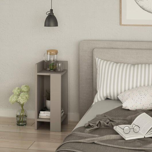 Elos Modern Bedside Table Left Module - Mocha Grey - Mocha Grey - Decortie