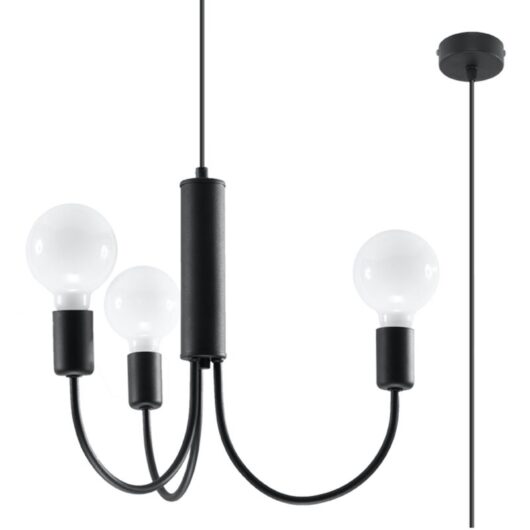 Small 3 black chandelier