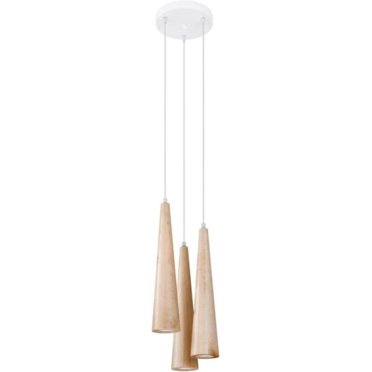Sula 3P Pendant lamp in natural wood