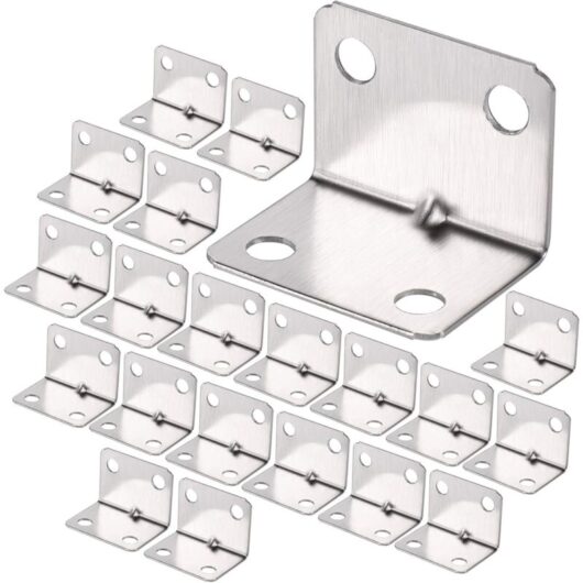 100Pcs Stainless Steel Corner Bracket, Heavy Duty 90 Degree Bracket, Right Angle Bracket, Small Fixing Bracket for Wood, Right Angle Bracket Brace