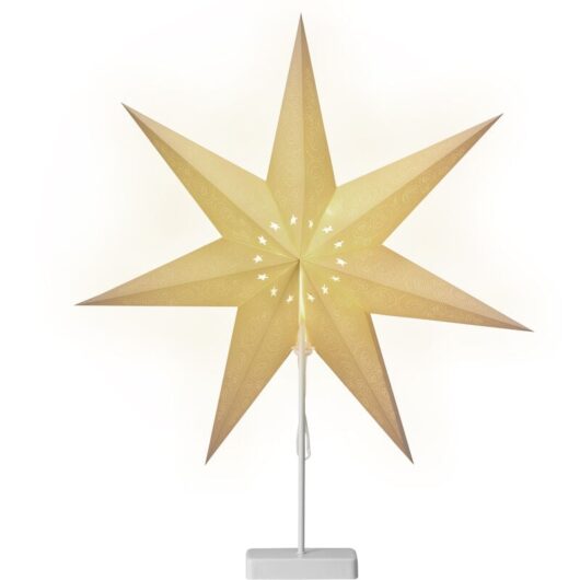 Casaria - led Star Lamp with Stand, Christmas, Advent, Winter, Wireless Paper Star Light, 60 cm Battery Warm White, Foldable, Fairy Lights Modell 2