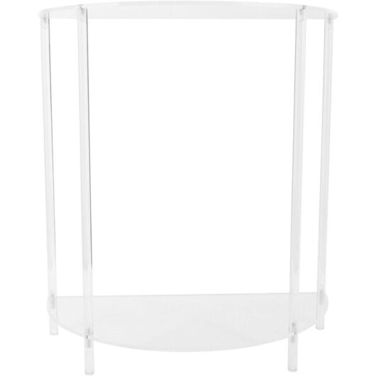 Acrylic Side Table Semiellipse 2 Tier Small Nightstand for Living Room Bedroom Bedside Wall