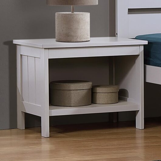 Adkins Wooden Bedside Cabinet In Grey