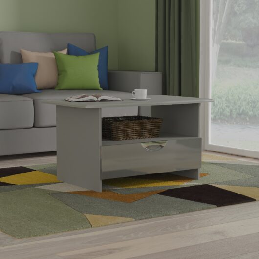 Camden Coffee Table Grey 1 Shelf 1 Drawer 93cm
