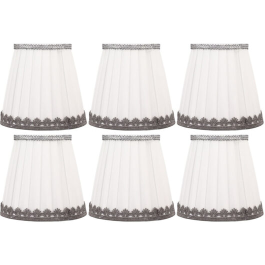 Groofoo - 6 Pcs Small Lamp Shade Clip On Type Fabric Lampshade Modern Simple E14 Candle Bulb Lamp Cover