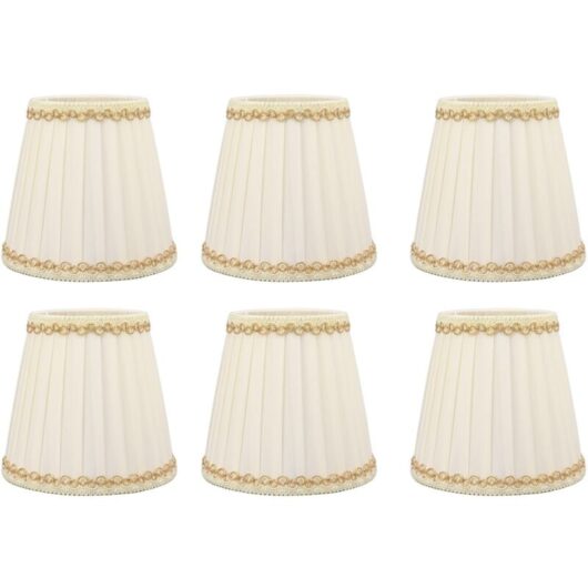 Groofoo - 6PCS Set Small Lamp Shade Modern Style Cloth Clip On Bulb Chandelier Lamp Shade for Table Wall