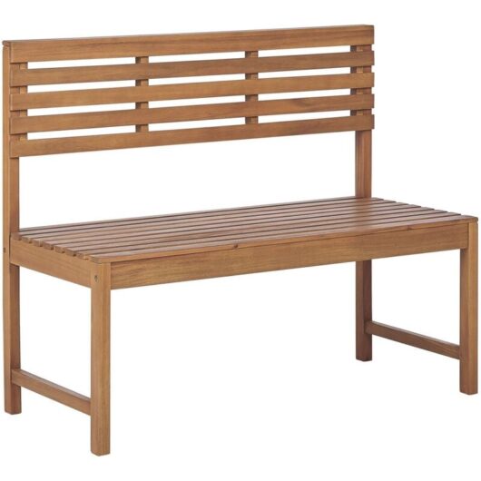Beliani - Outdoor Bench 2 Seater Acacia Wood 50 x 110 cm Balcony Furniture Treia