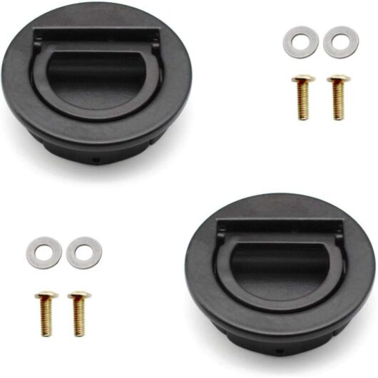 Ccykxa - 2Pcs Flush Mount Hatches, Boat Hatch Handle with Installation Kit, Marine Handle for Drawers, Cabinets, Marine Yachts, Dressing Tables