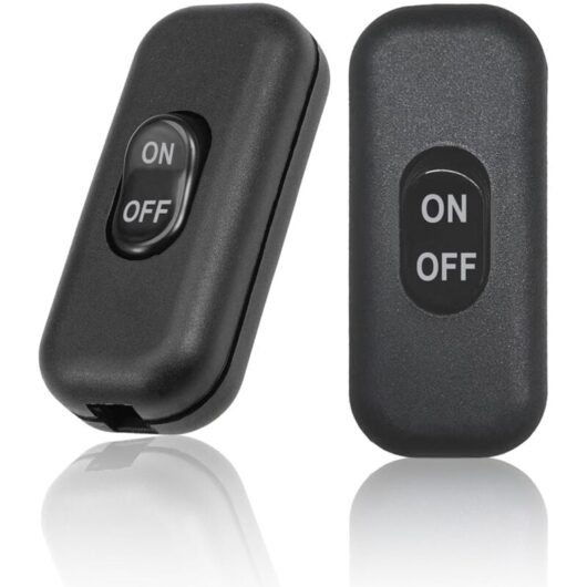 2 Pack Bedside Lamp Switch, Black Switch, 6A 250V Double Pole Switch, Mini Rocker Switch for Small Appliance, Bedside Lamp, Desk Lamp (Black)