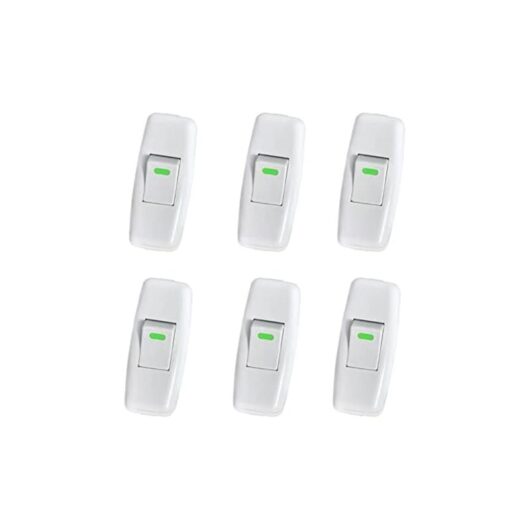 3x6.5cm 6 Pack Lamp Switch, Torpedo Switch, Cord Line Switch, Bedside Lamp Switch, Inline Rocker Switch for Nightstand Table Lamp On/Off Button