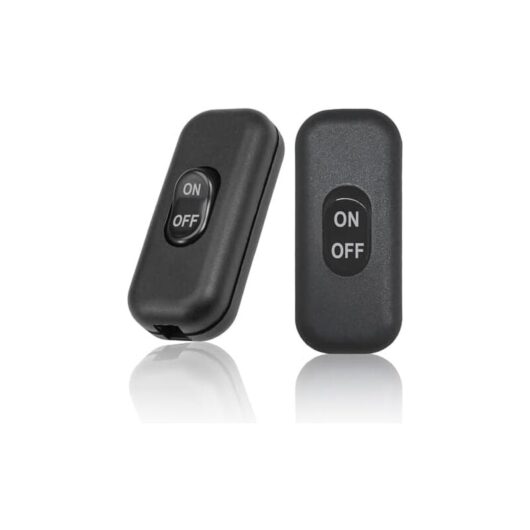 60x26x16mm 2 Pack Bedside Lamp Switch, Black Switch, 6A 250V Double Pole Switch, Mini Rocker Switch for Small Appliance, Bedside Lamp, Desk Lamp