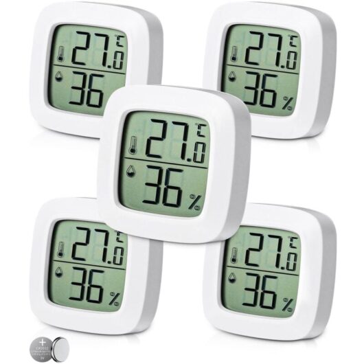 Ccykxa - 5 Pieces Digital Indoor Thermometer Hygrometer, Comfort Level Indicator, Small High Precision Digital Thermometer Hygrometer, Baby Room