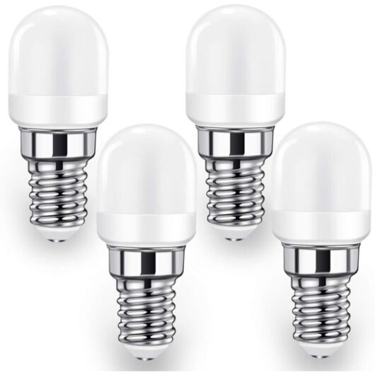 E14 LED Fridge Light Bulb, 2W SES Lamp (20W-25W Equivalent), 140lm, Cool White-6000K, 4-Pack