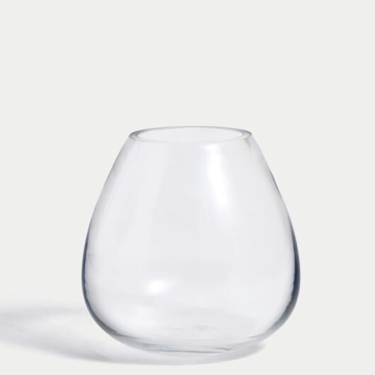 M&S Small Glass Teardrop Vase Clear