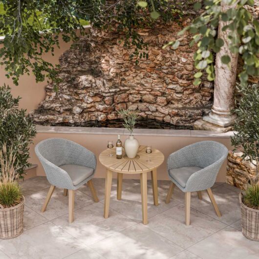 Royalcraft Roma 80cm Round Sol Bistro Set Grey Mix