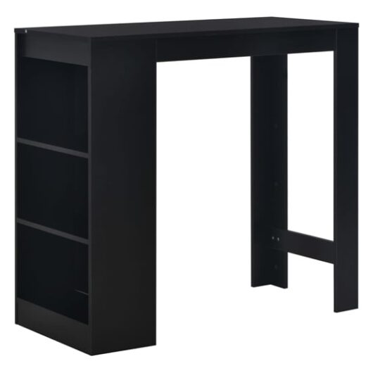 Winnie Wooden Bar Table With Shelf In Black