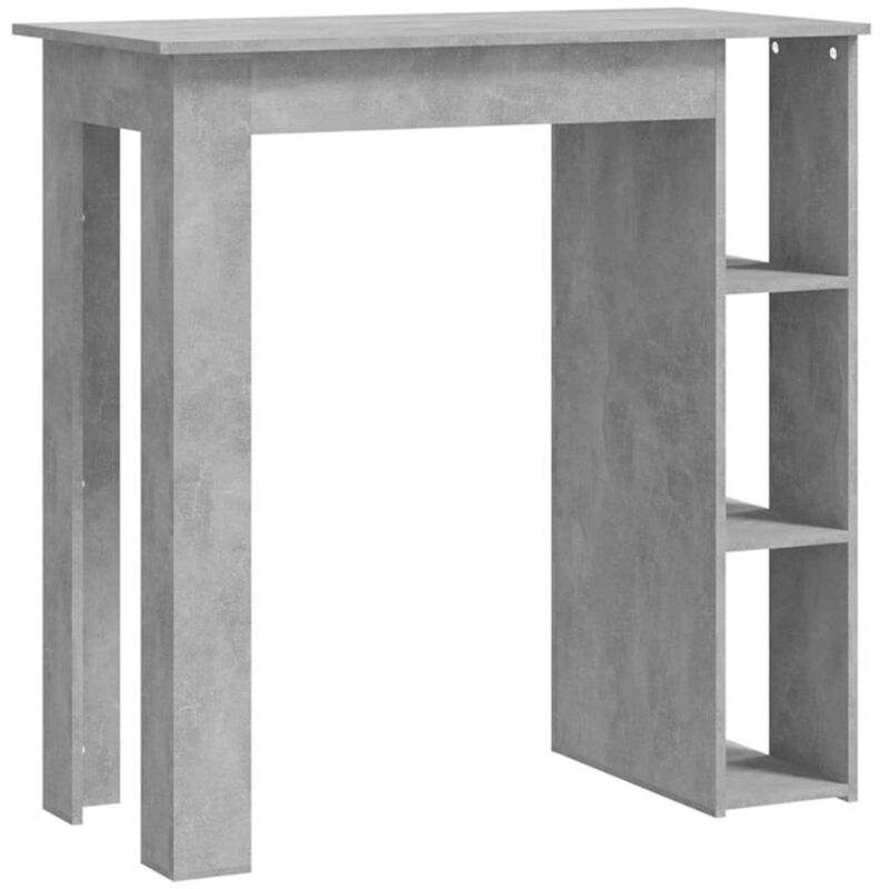 Bar Table with Shelf Concrete Grey 102x50x103.5 cm Engineered Wood Vidaxl
