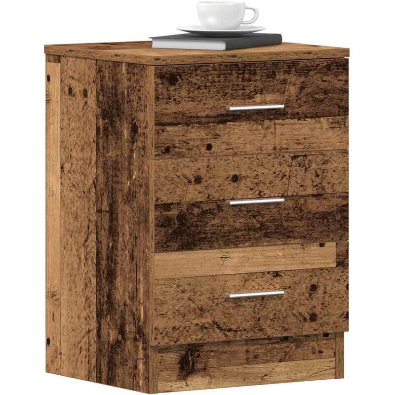 Bedside Cabinet Old Wood 38x35x55 cm Engineered Wood Vidaxl