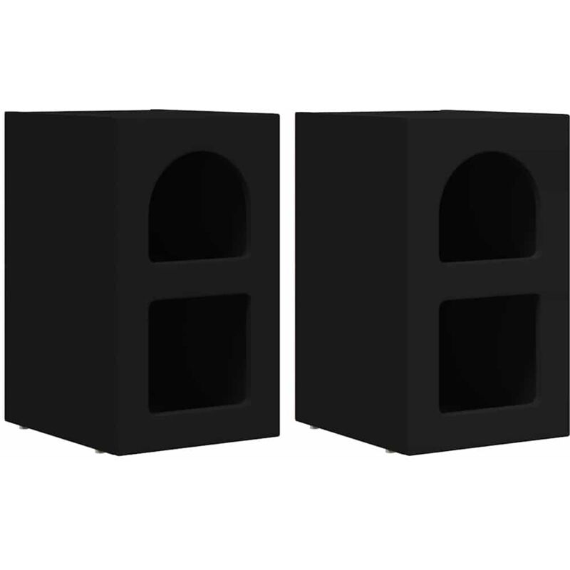 Bedside Table 2 pcs Black 29.5 x 33.5 x 50 cm Engineered Wood vidaXL