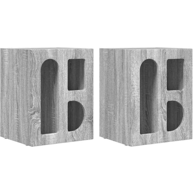 Bedside Table 2 pcs Grey Sonoma 40 x 35 x 50 cm Engineered Wood vidaXL