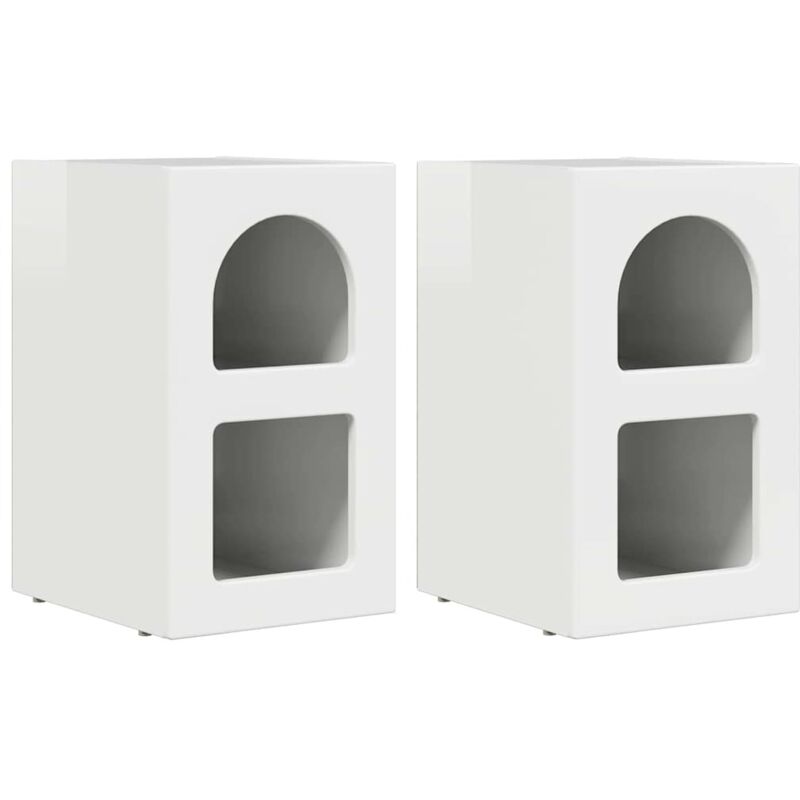 Bedside Table 2 pcs High Gloss White 29.5 x 33.5 x 50 cm vidaXL