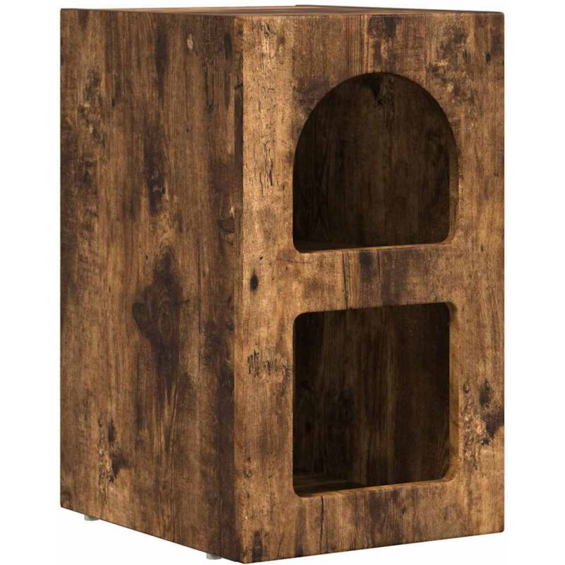 Bedside Table Smoked Oak 29.5 x 33.5 x 50 cm Engineered Wood vidaXL