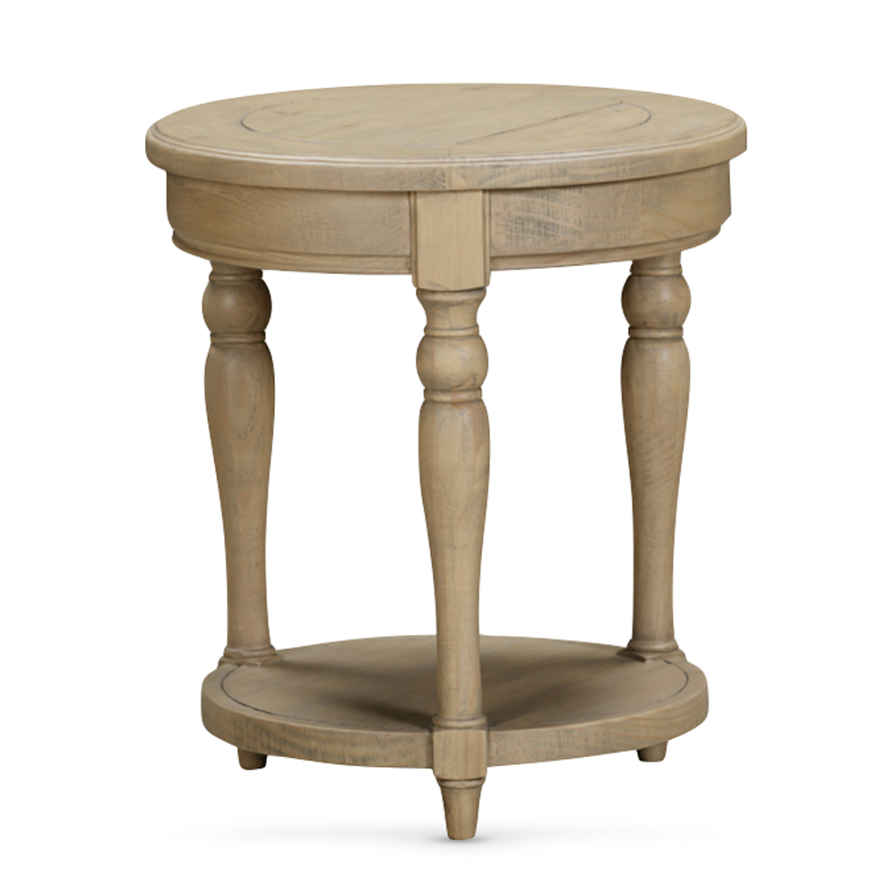 Chilton Wooden Round Side Table - Rustic Oak