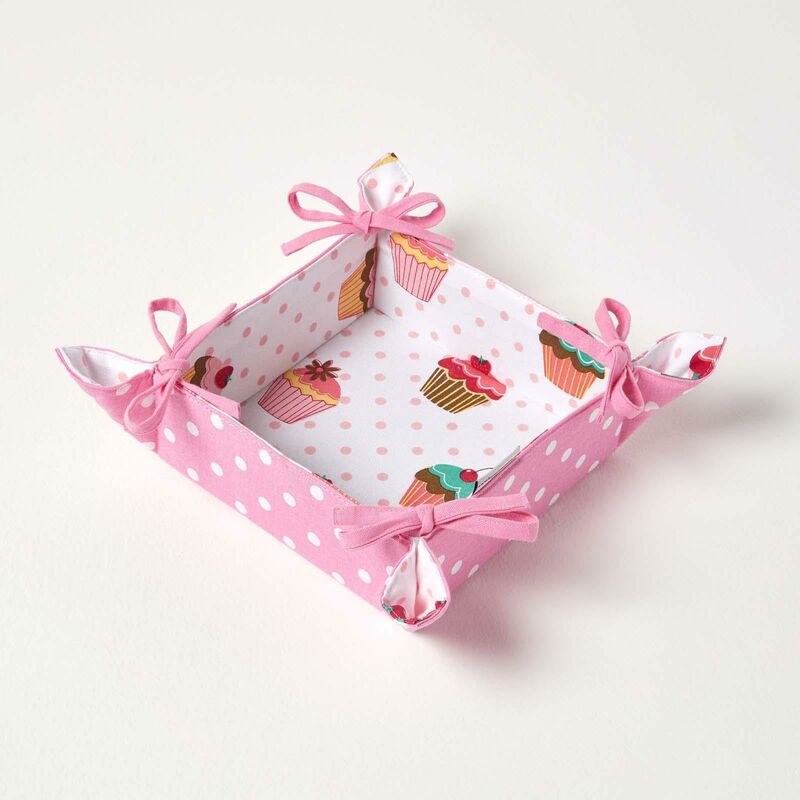 Cupcake Reversible Bread Basket - Homescapes