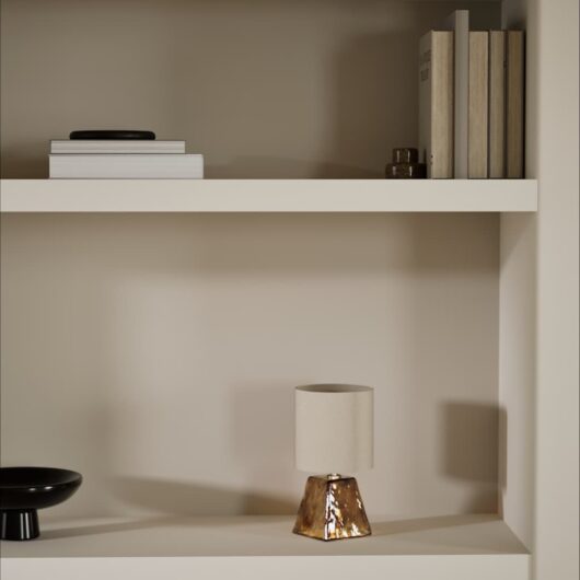 M&S Glass Small Table Lamp Brown