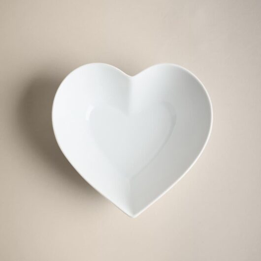 M&S Maxim Small Heart Serving Bowl White