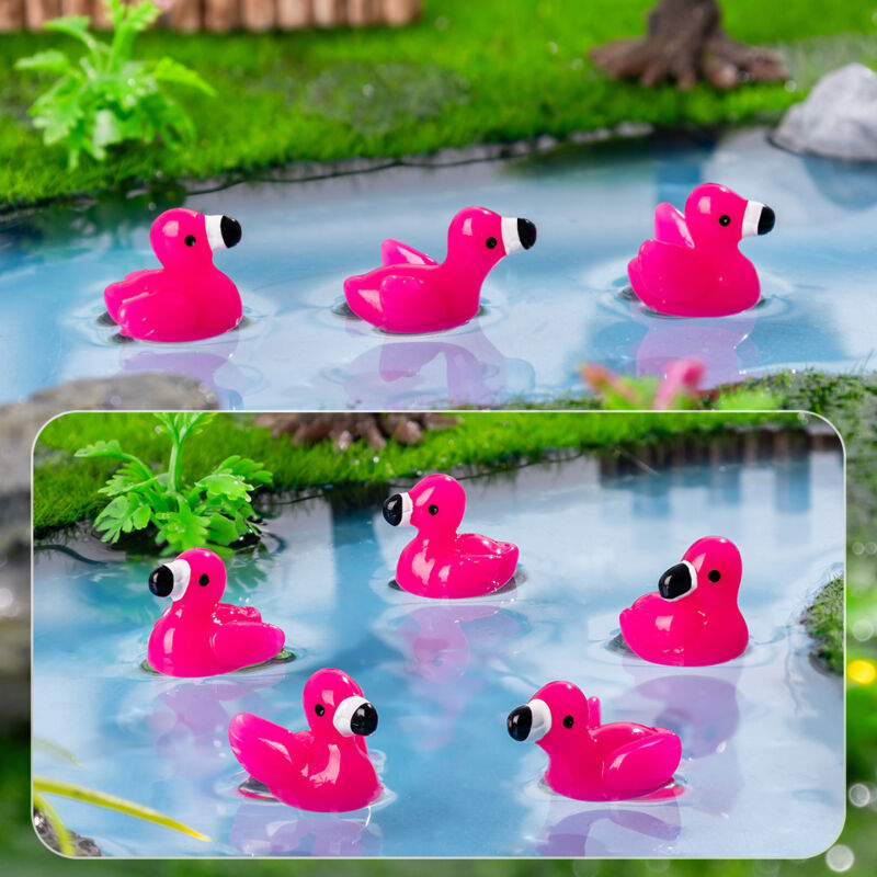 Mini Flamingo 100 Pink Flamingo Mini Figurines, Resin Garden Decor