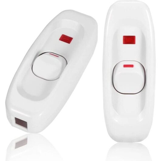 2-Piece Cord Switch Set, Rocker Switch for Lamp, Cord Switch, Lamp Switch, Inline On/Off Switch, 250V 10A Inline ON/OFF Table Lamp Cord Switch