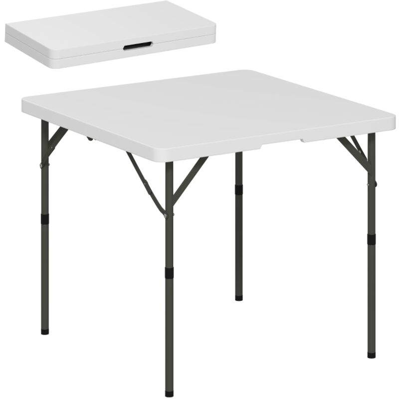 34/74cm Folding Camping Table, with Handle - White