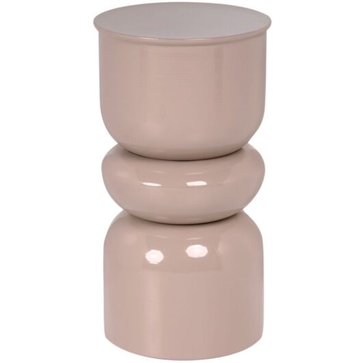 Accent Side Table Light Beige Iron Painted Indoor Living Room Bedroom PAGE