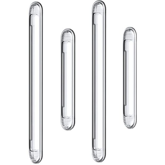 Aougo - Clear silicone bumpers for cabinet door, car door, drawer, shower door, toilet lid (2 long and 2 short)