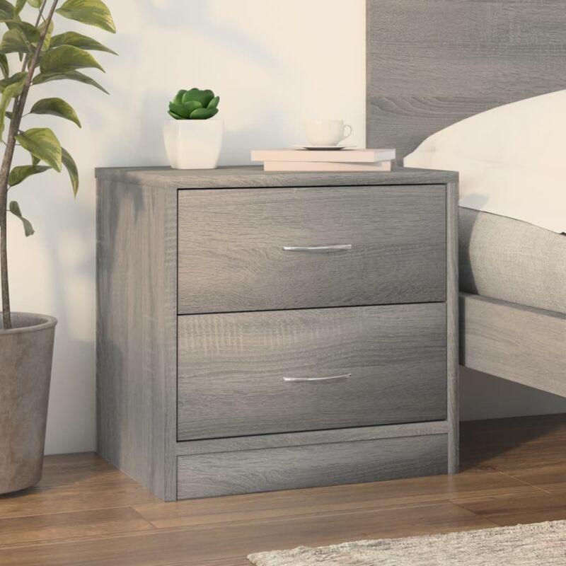 Bedside Cabinet Grey Sonoma 40x30x40 cm Engineered Wood Vidaxl