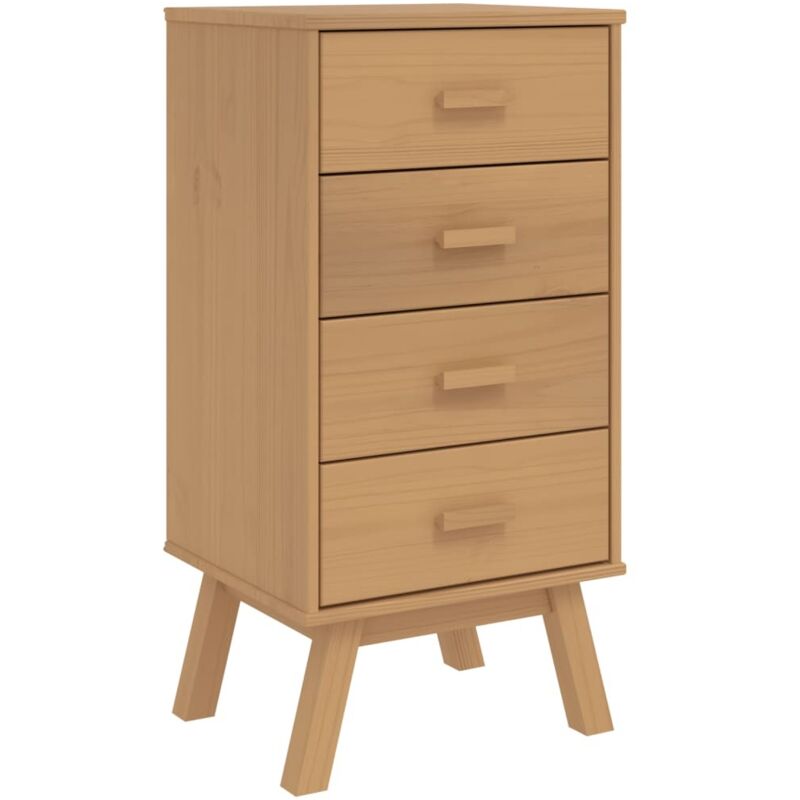 Bedside Cabinet OLDEN Brown Solid Wood Pine vidaXL