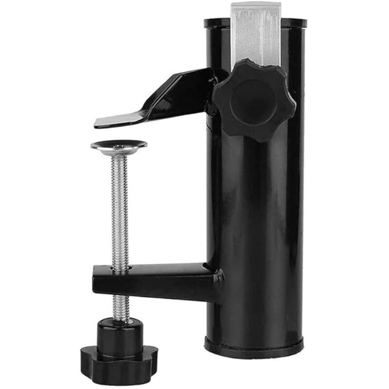 (Black) Balcony Railing Parasol Holder, Parasol Stand, Balcony Clamp, Parasol Table Holder, Accessories, Fixing for Balcony, Terrace or Table