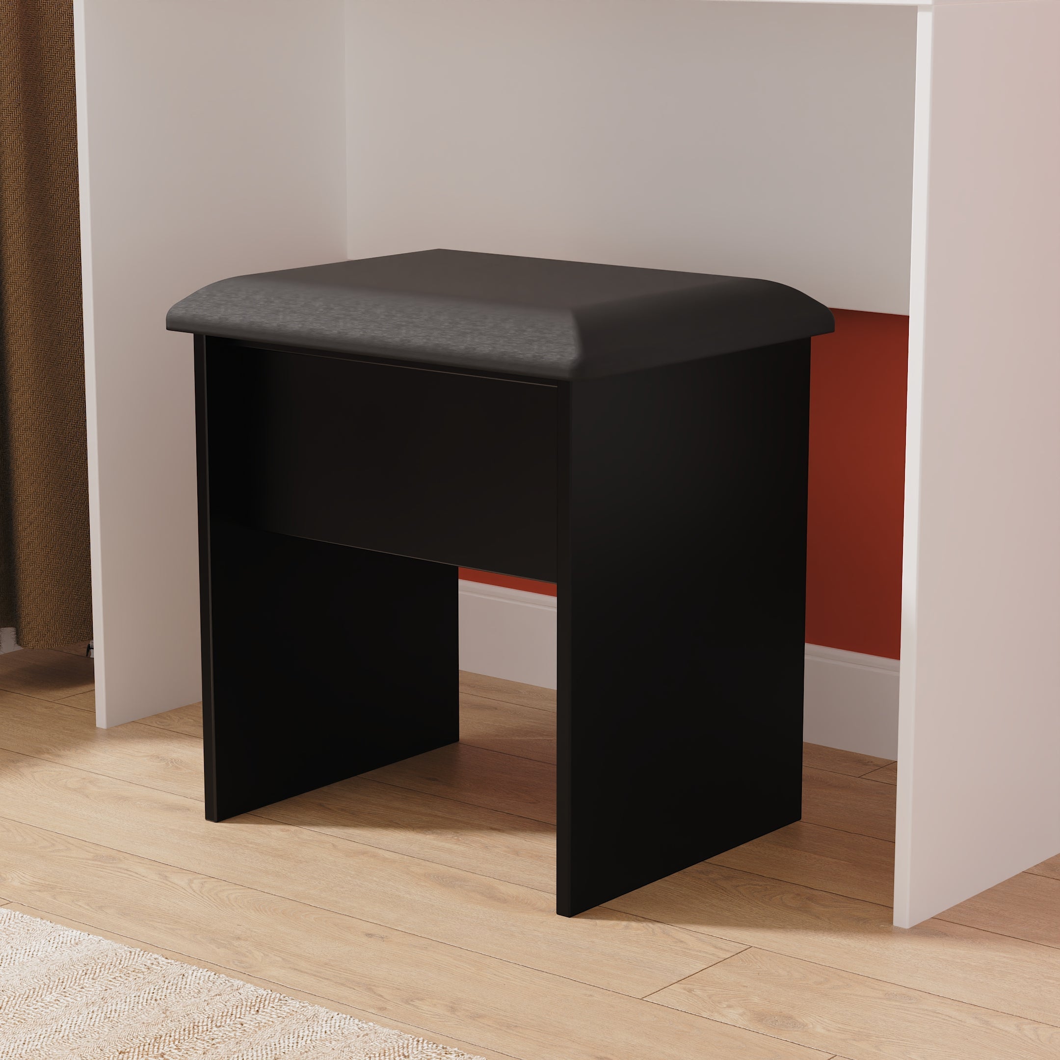 Camden Dressing Stool Black 50cm