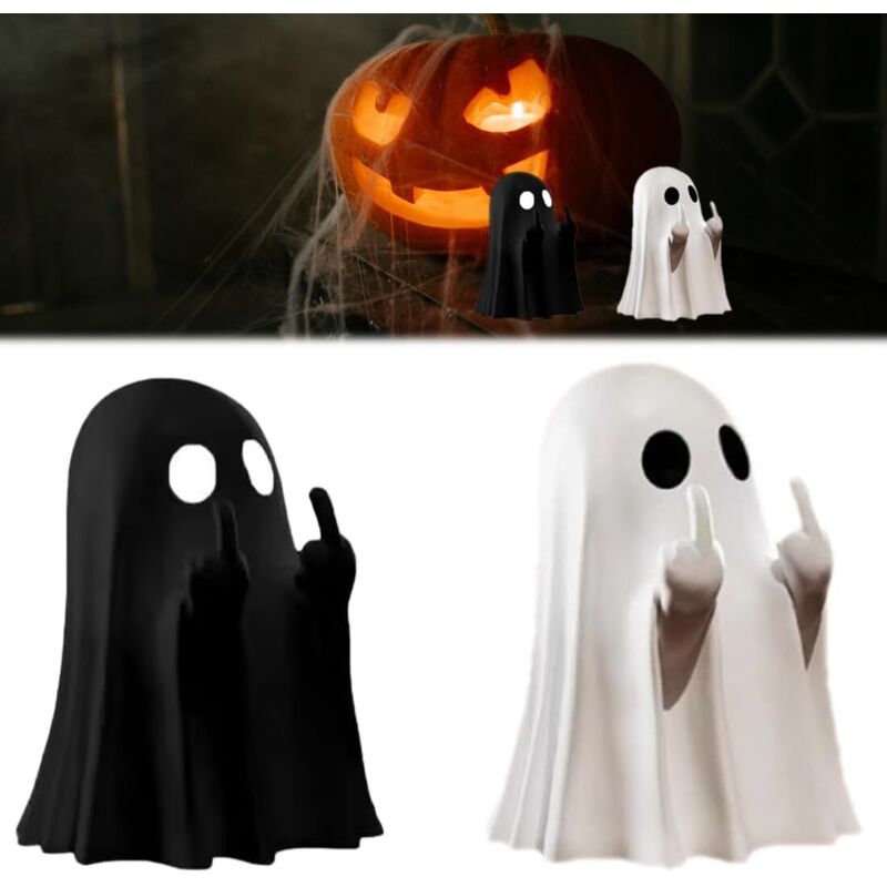 Cute Halloween ghost statue, garden spirit figurine, indoor/outdoor decorations for the supernatural season