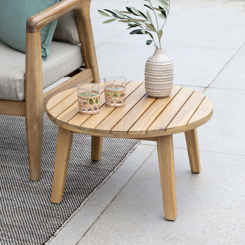 Garden Trading Outdoor Indoor Durley Round Coffee Side Table Natural Small 60cm