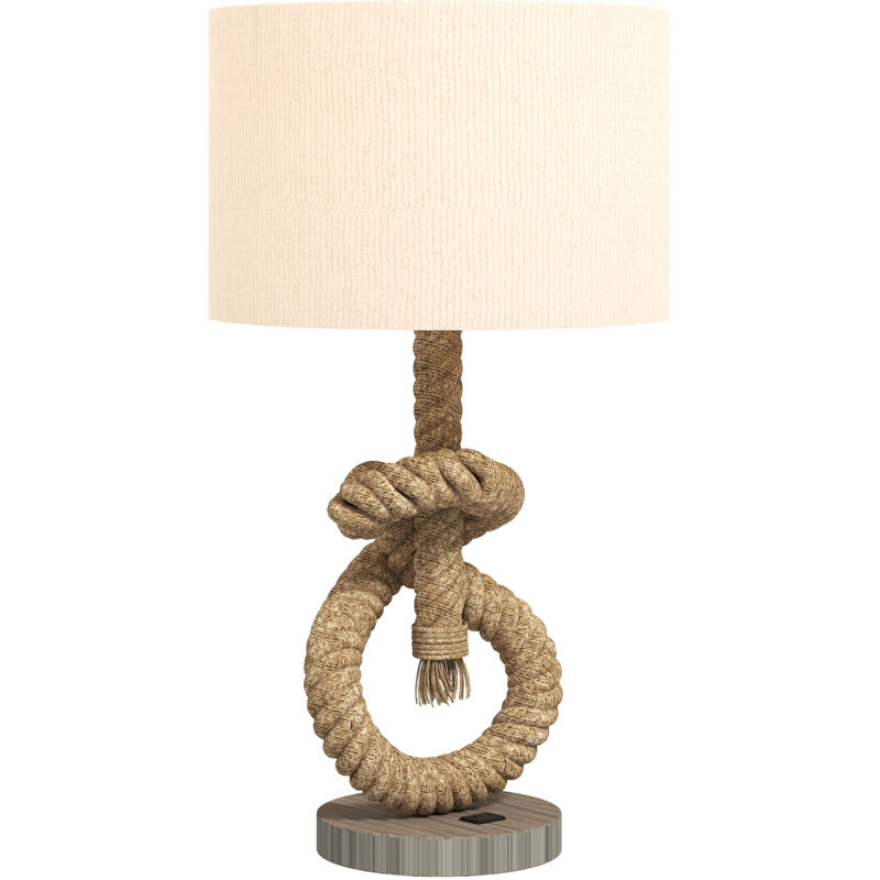 Homcom - led Nautical Table Lamp with usb Charging Port for Bedroom Living Room