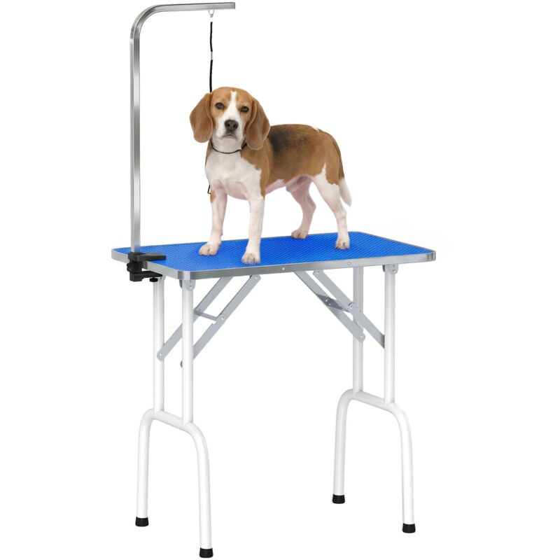 PawHut Foldable Dog Grooming Table Adjustable Arm for Small Dogs