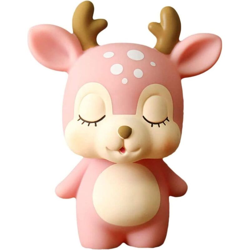 Save money with a wooden piggy bank shaped like a pink deer, ideal for table decoration and an original birthday gift.