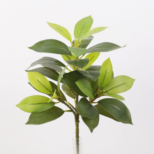Set of 2 Artificial Green Plants for Outdoors - Autumn Croton for Garden, Yard, and Indoor Decoration - Green
