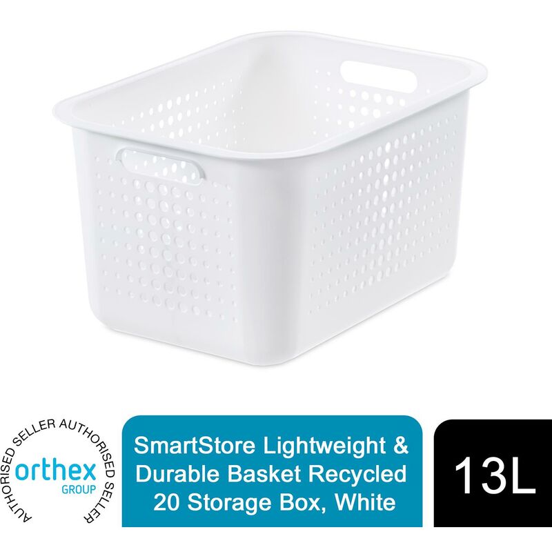 Smartstore - Lightweight & Durable Basket Recycled20 Storage Box 13L, White