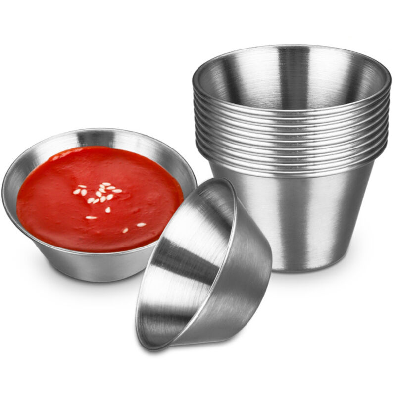 Stainless steel ramekins for sauces and condiments, high-quality, multi-functional metal ramekins, perfect for all hot and cold sauces, individual