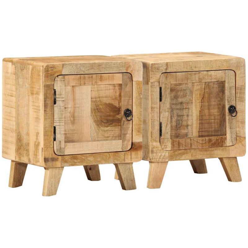 Vidaxl - Bedside Cabinet 2 pcs 40x32x46 cm Solid Wood Rough Mango
